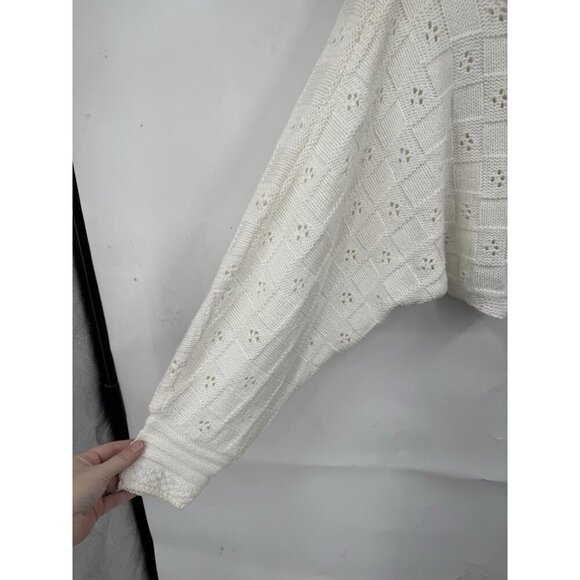 Knit Craze Coquette Ethereal Whimsical Cropped Sweater Women Small Ivory Fairy - Picture 6 of 9